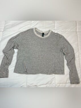 wild fable Gray and White Striped Long Sleeve Top
